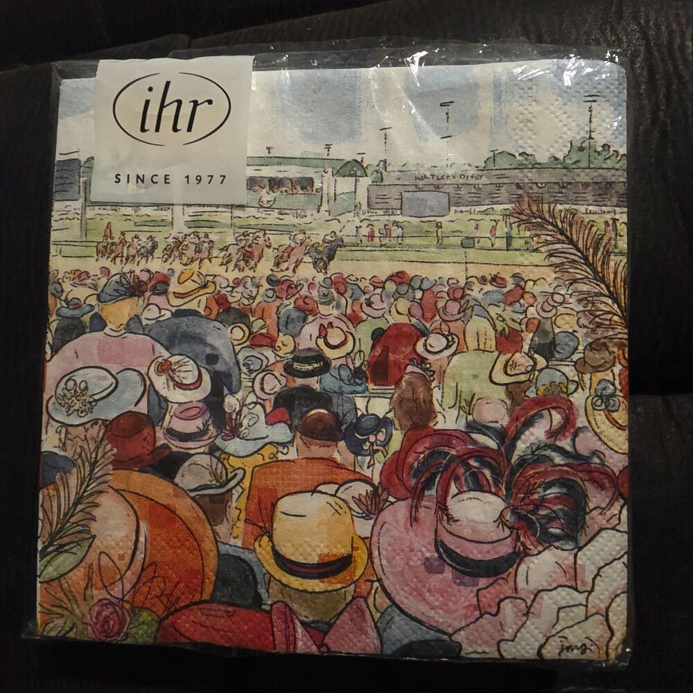 Boston International - 3-Ply 5" Beverage Napkins Kentucky Derby Spectators 20 Ct